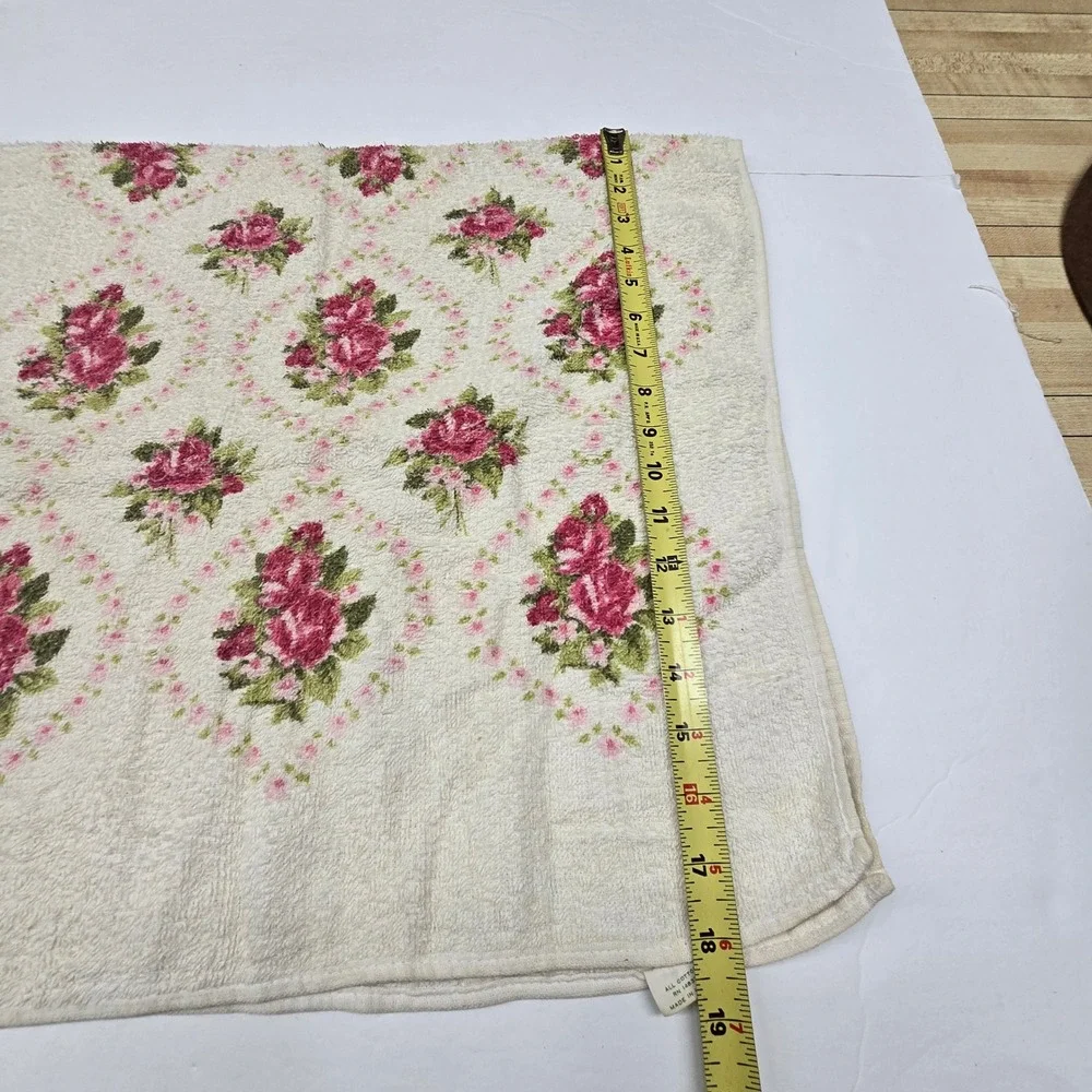 Vintage Cottage Floral Fruit the Loom Dish‎ Towel 100% Cotton Kitchen Granny USA